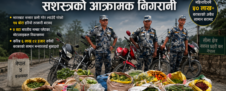 अबैध आयातमा सशस्त्रको सर्जिकल स्ट्राइक : खुला सीमामा तस्कर आतंकित